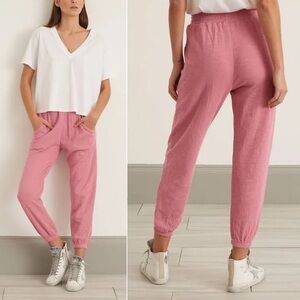 Apiece Apart Dinas Joggers Small Pink Organic Cotton Lounge Pants Minimalist